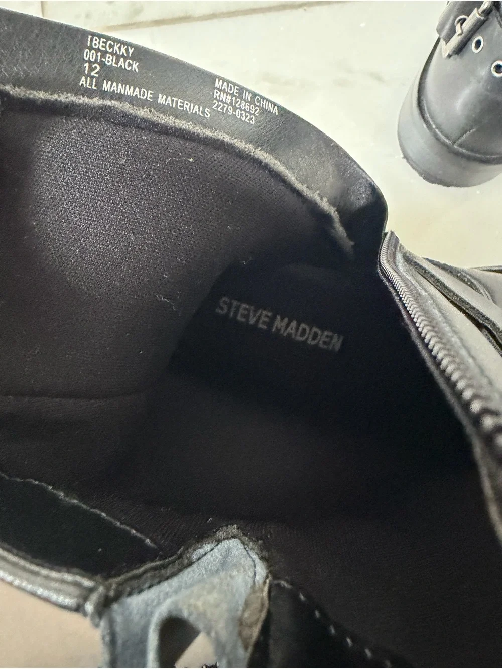 Size 12 Girls Steve Madden Black Boots